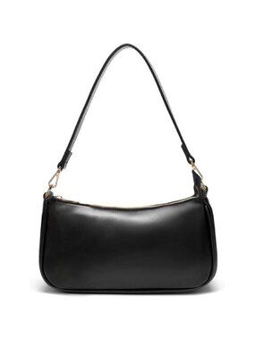 Women B Black Retro Vegan Leather Polyester Lining Classic Clutch Tote HandBag
